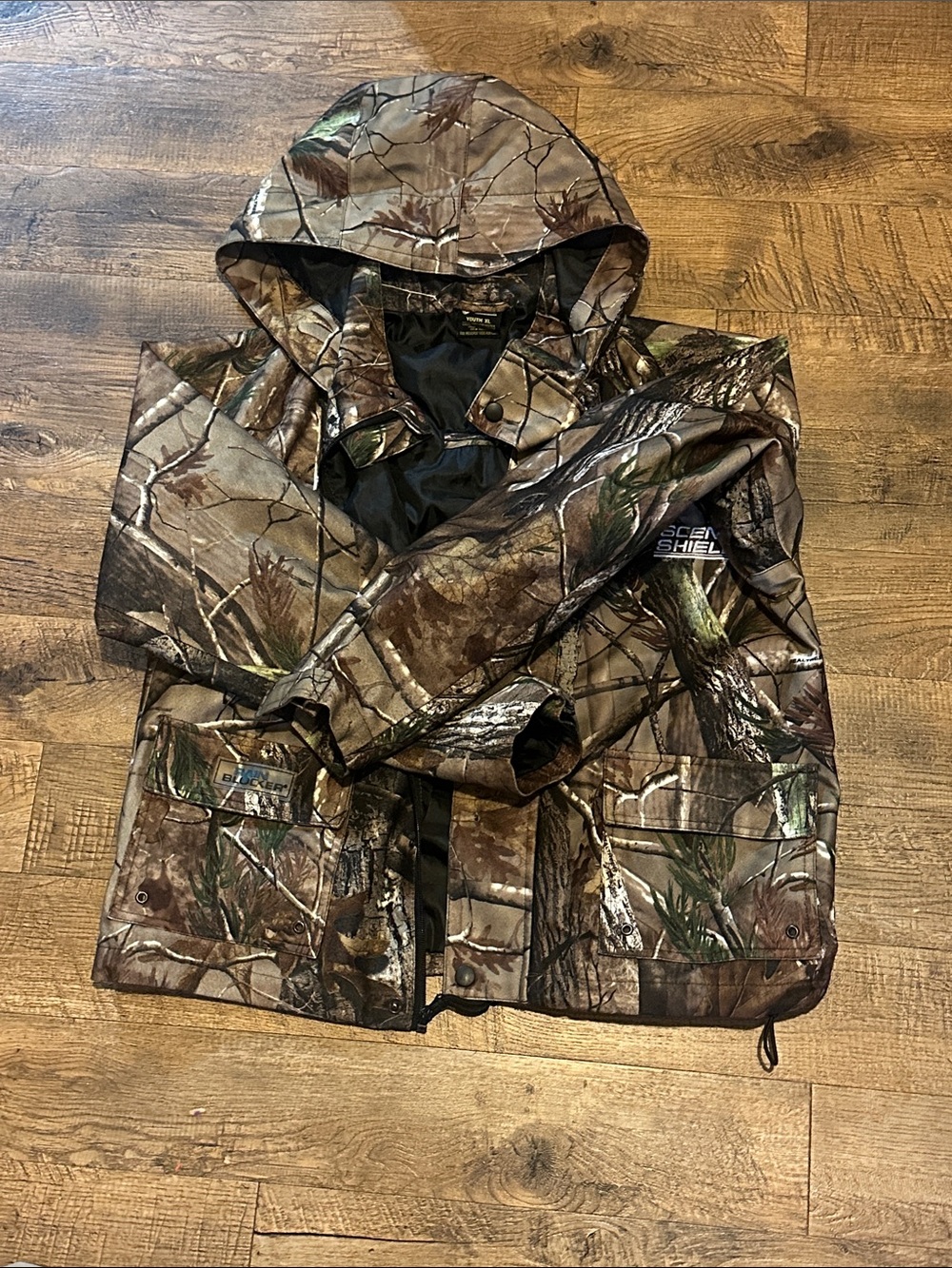 Kids Realtree Camo Hooded Jacket - Scent Shield